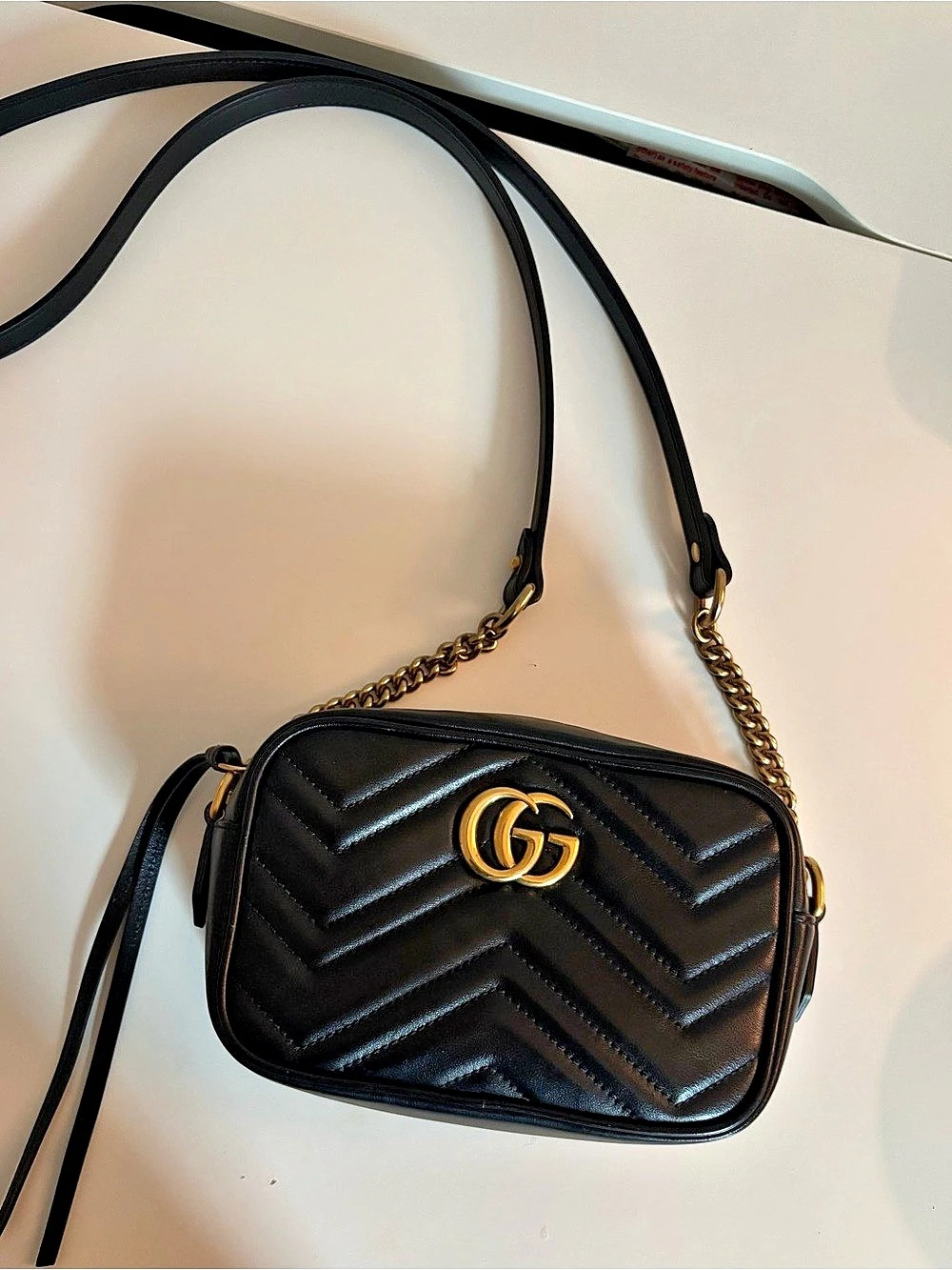 GUCCI GG Marmont Mini Camera Bag Crossbody in Black